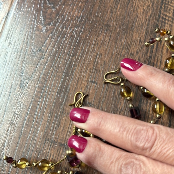 PartyLite Venezia Amber Fall Glass Bead Garland Acrylic Flexible Wire Decor 48” - Picture 3 of 3